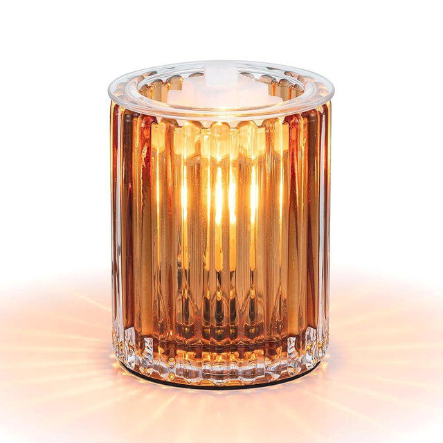 Candeldo Wax Melt Warmer with Timer: Wax Melter for Scented Candle Electric Glass Candle Burner with 2 Light Bulbs Housewarming New Home Decor for Women