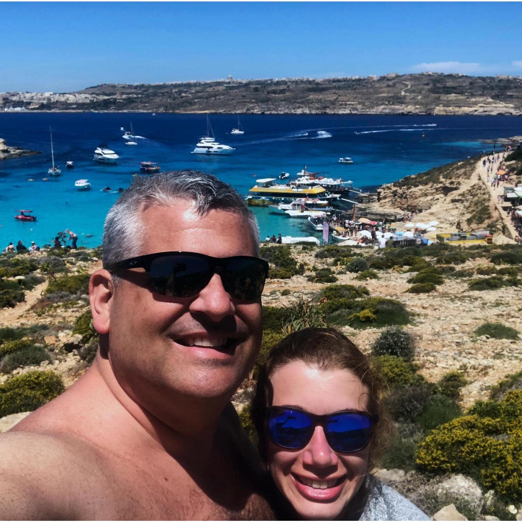 Looking out of the Blue Lagoon on Comino Island in Malta