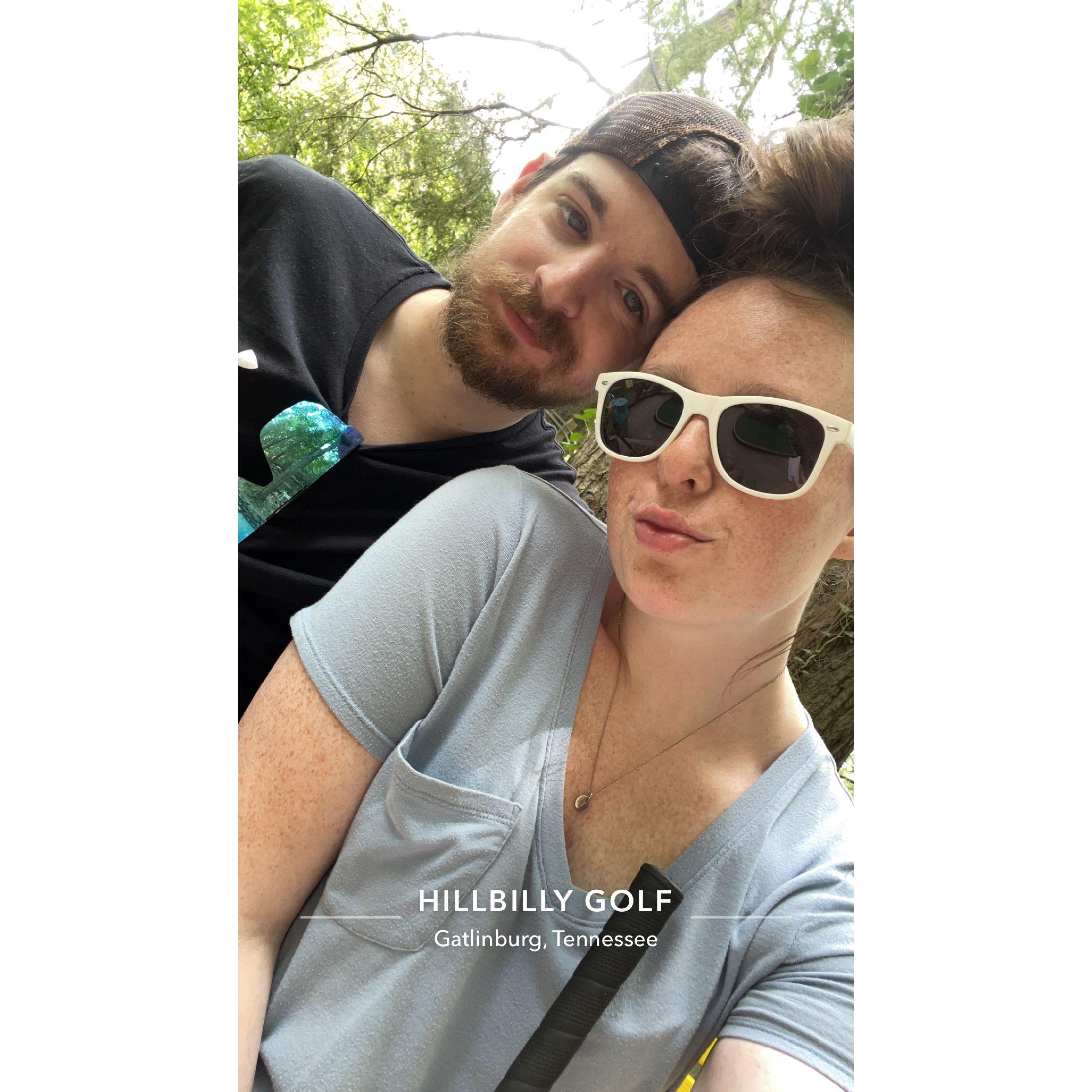 After we got engaged we went to play some Hillbilly Golf, and started talking about what everyone would think when we told them the news.