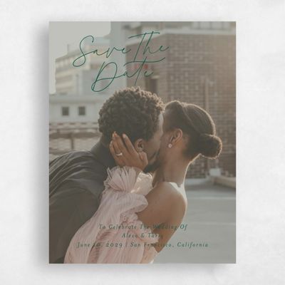Emerald, Green Wedding Save the Date - Micah Photo
