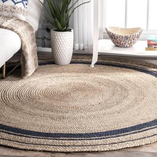 Braided Rikki Border Jute Round Rug