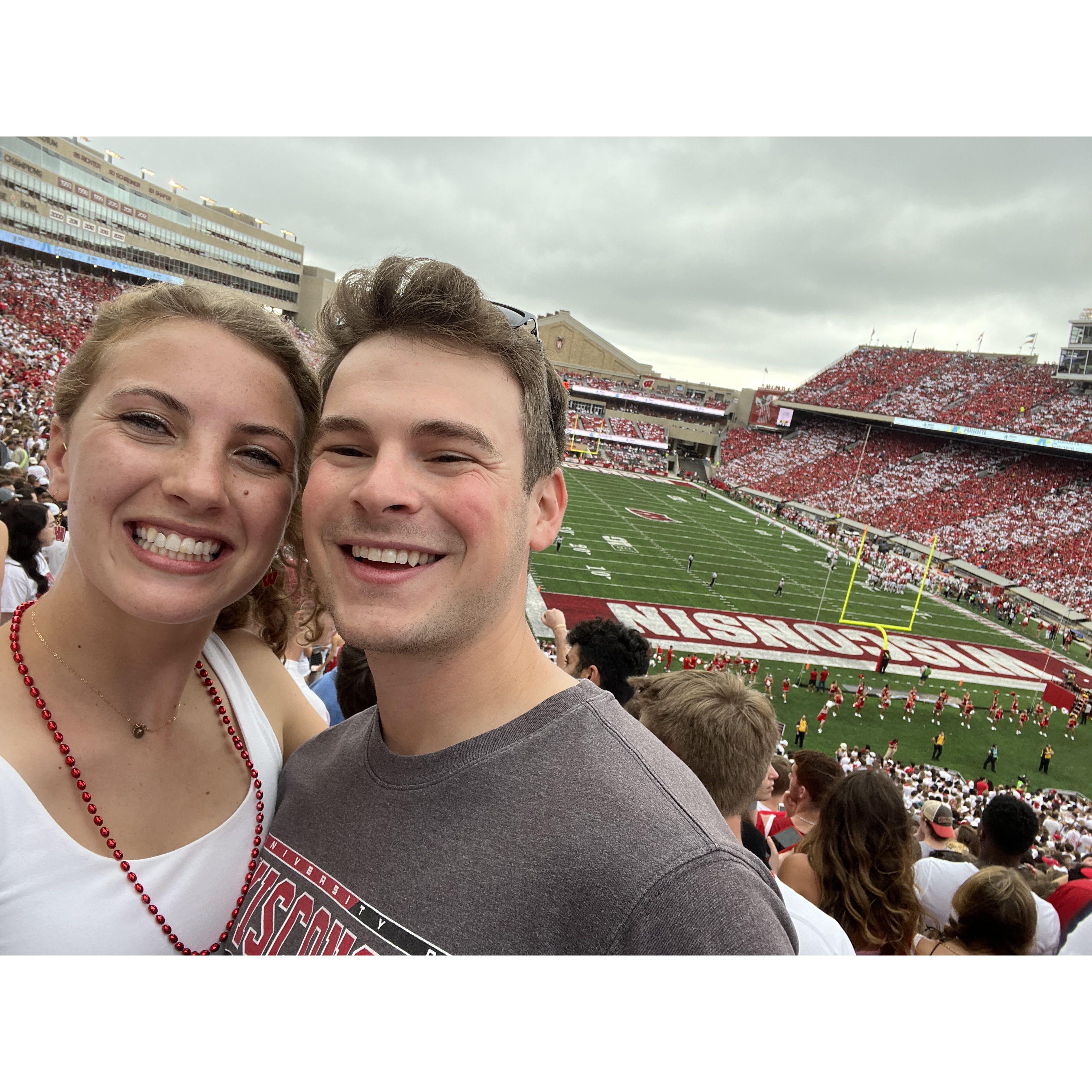 Lauren converted Cullen to a Badger fan. Be ready to Jump Around at the wedding!