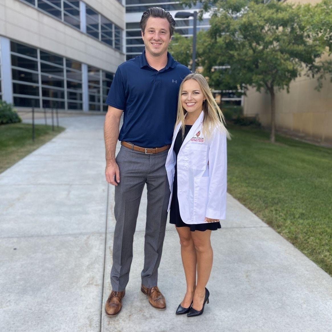 Celebrating Allie's white coat ceremony