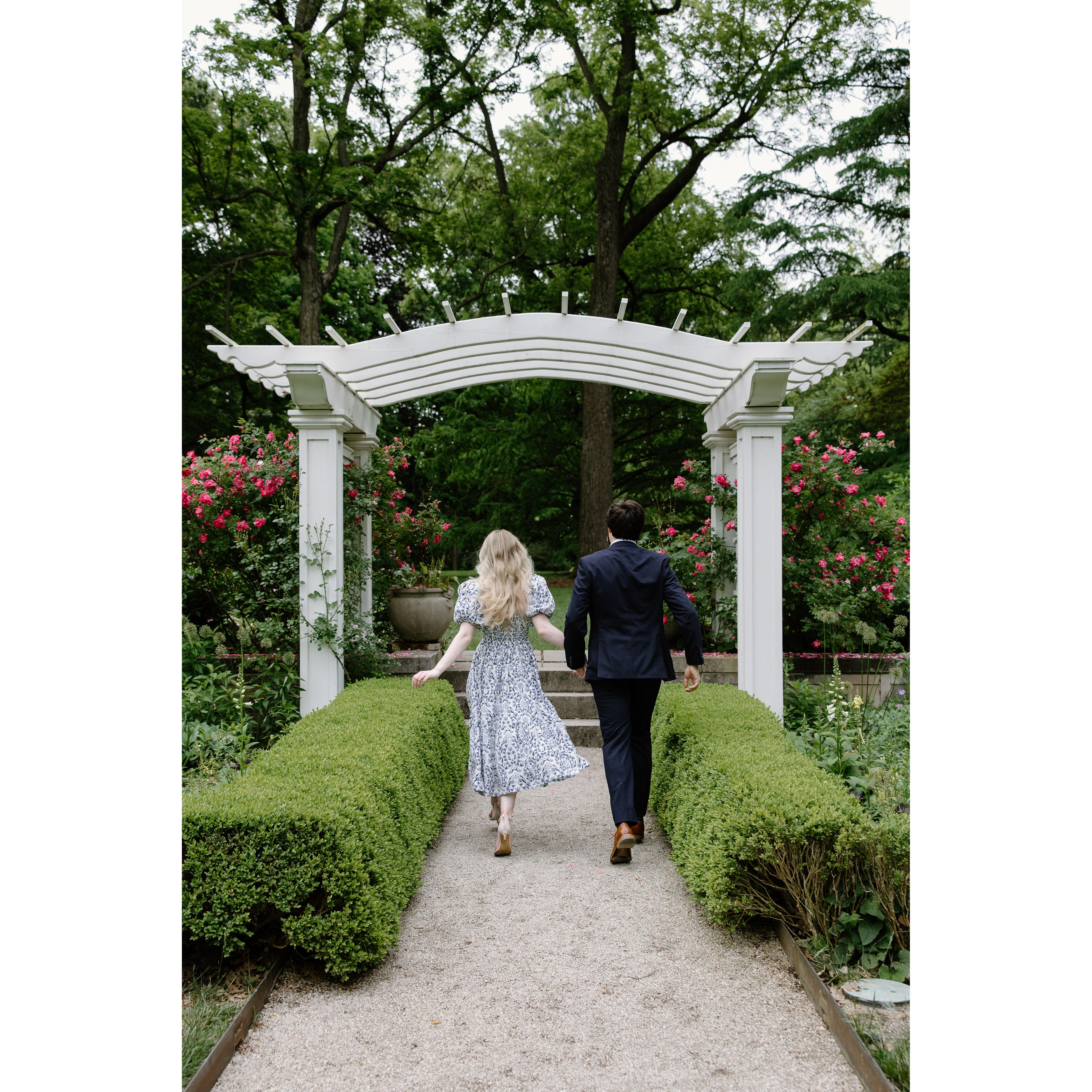 Our engagement photos at Newfields