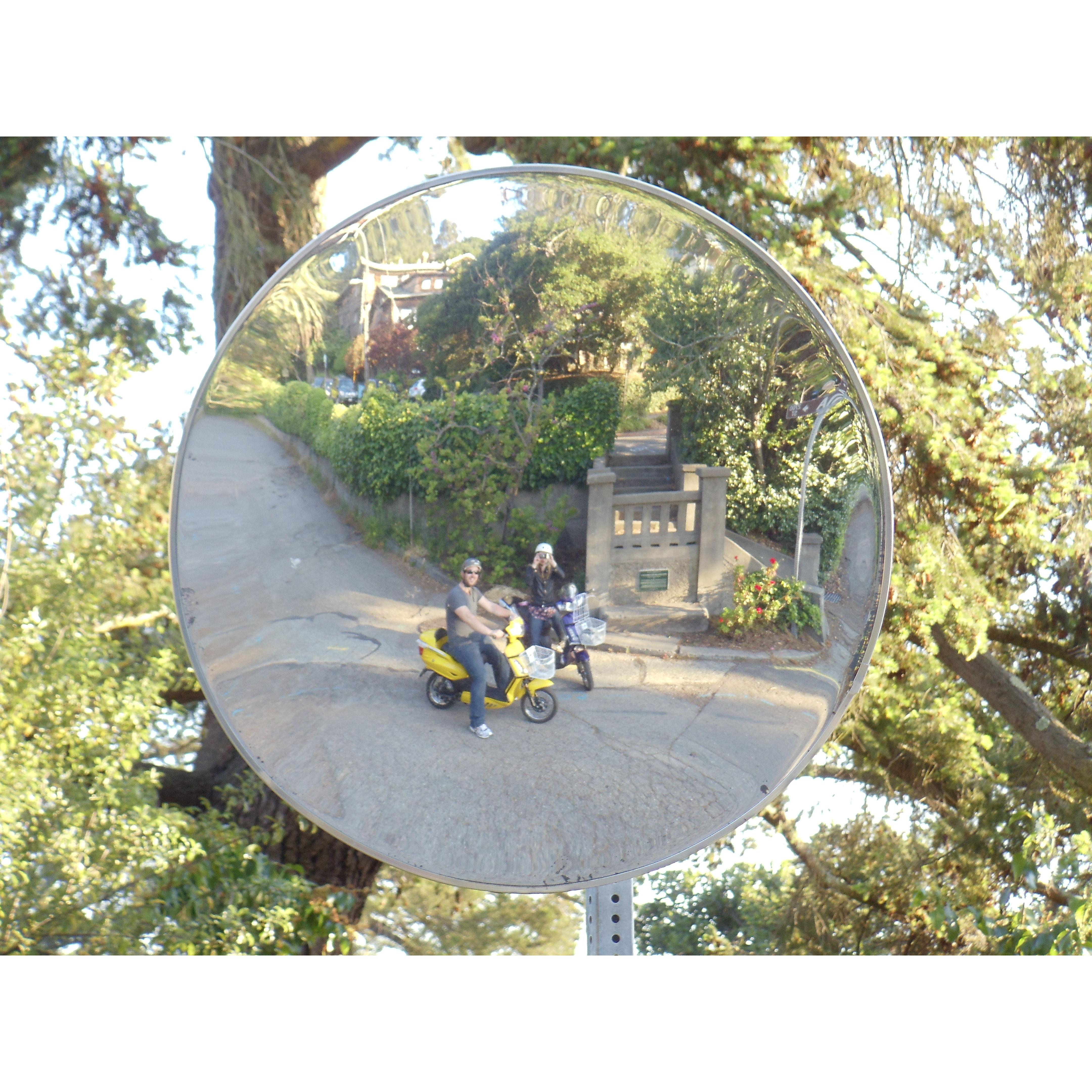 Renting electric mopeds and zipping around Berkeley, summer 2011.