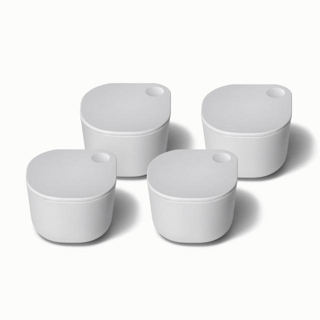 Caraway Home 4pc Dot Insert Ceramic Coated Glass Food Storage Container Set Gray