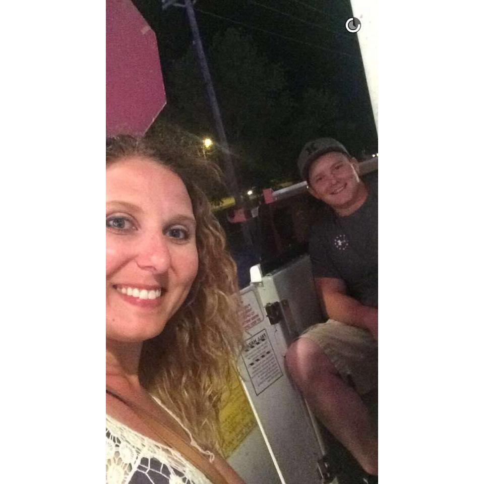 On the Ferris Wheel. My favorite. Not so much Marc's.