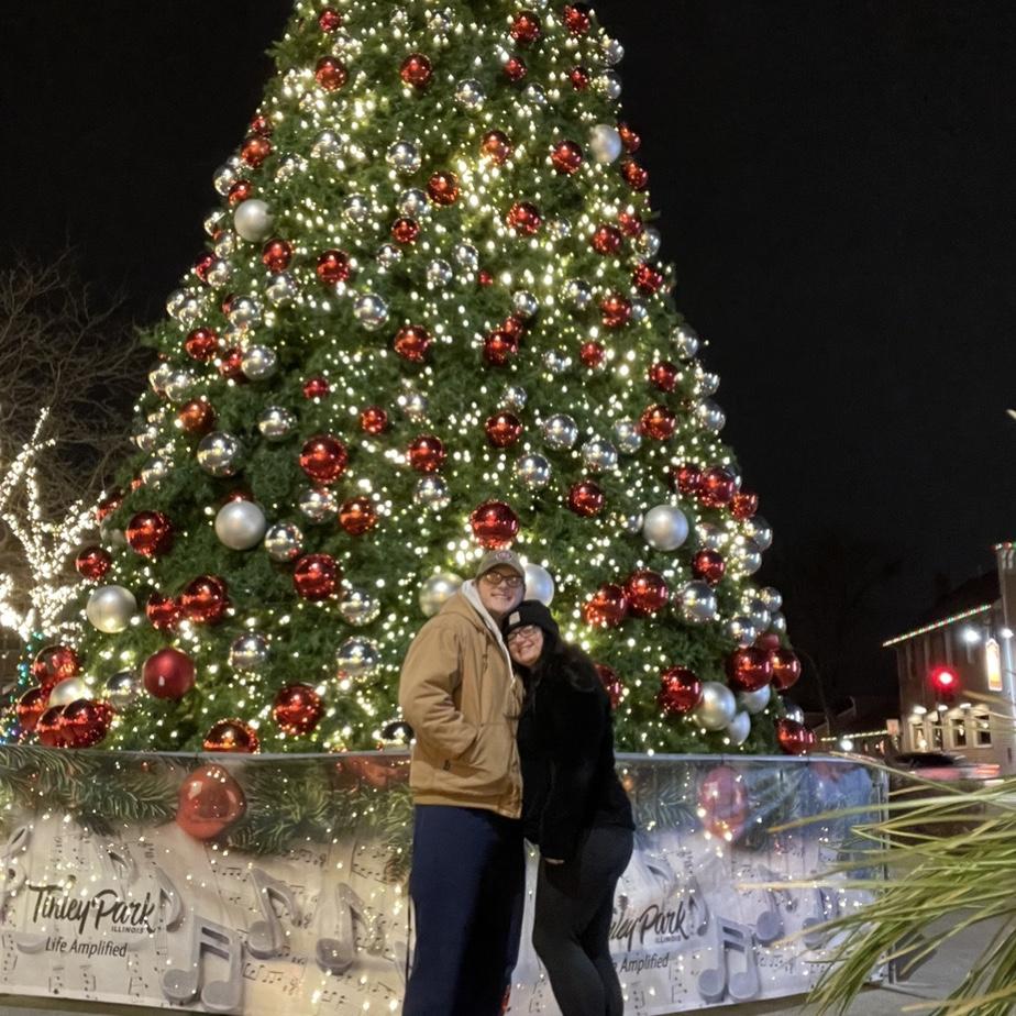 We propped the phone up on a bench for this one, we were the only two there! December, 2022.
