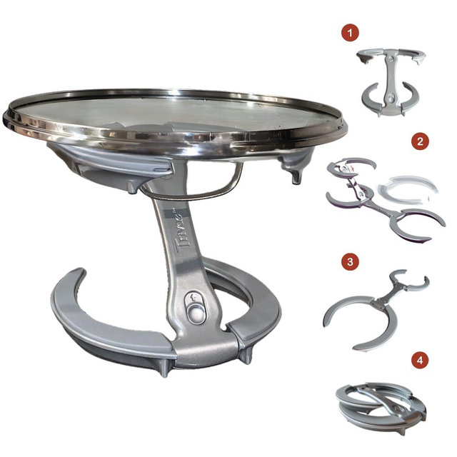Trivae Pot Lid Holder – 4-in-1 Pot Lid Holder While Cooking, Pan Lid Holder, Trivet & Cake Stand – Versatile Kitchen Tool for Hot Pots, Serving & Display – Space-Saving, Heat-Resistant Stand