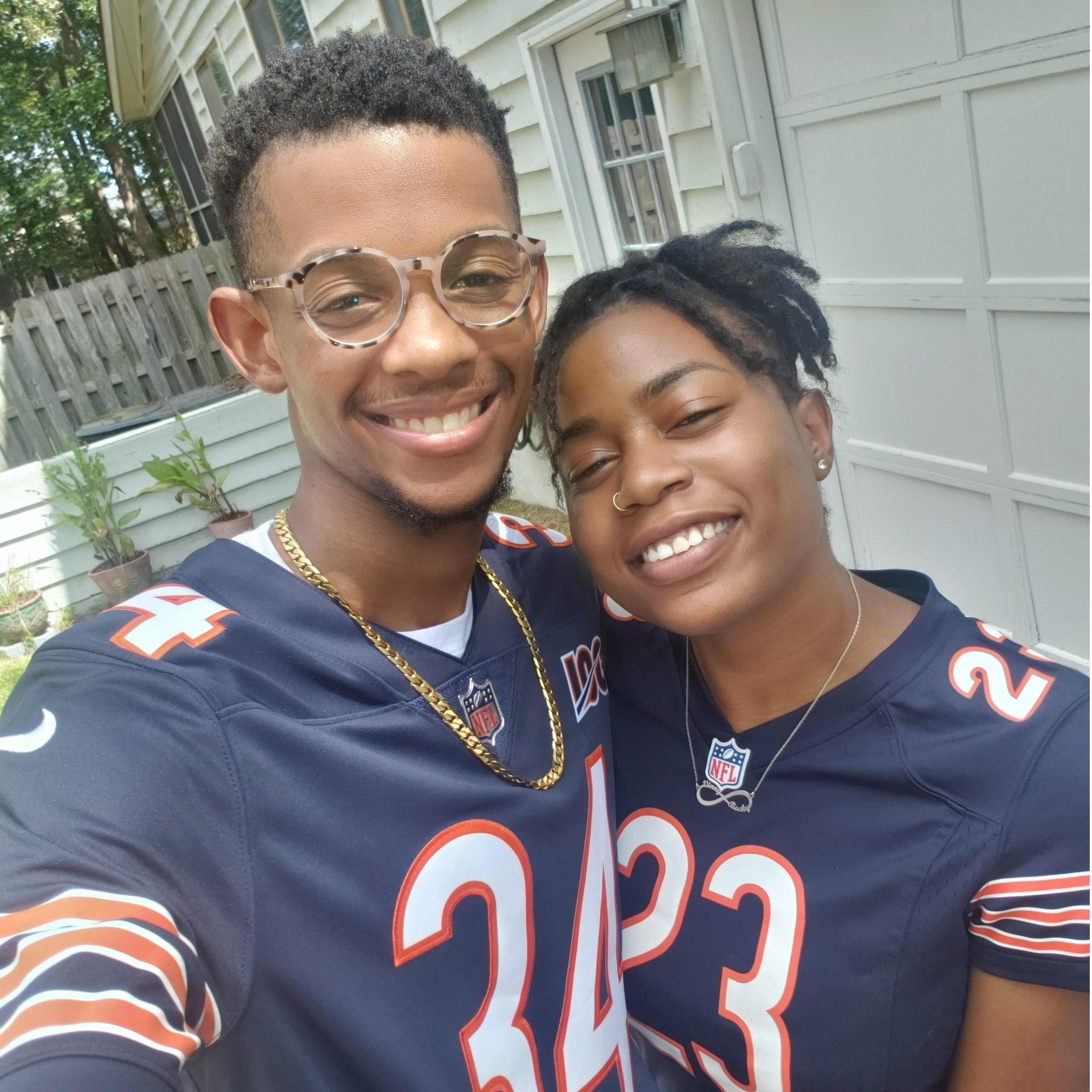 Our First NFL season together, she's not really a Bears fan