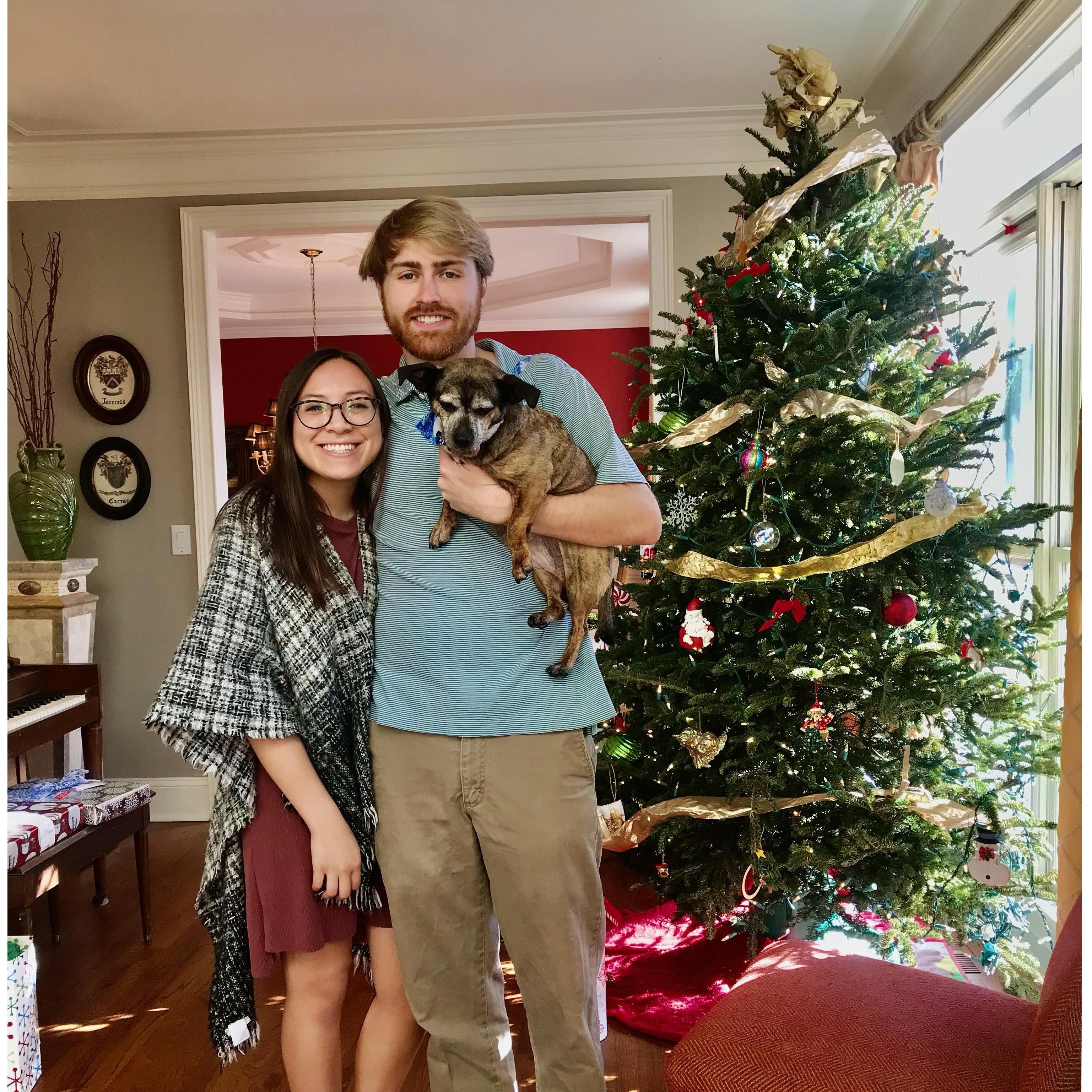 Our first Christmas - with our first dog together (Princess)