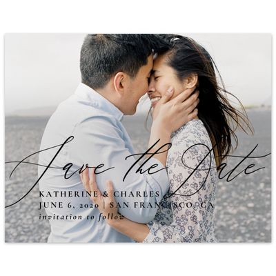 Grey Wedding Digital Save the Date - Violin Type
