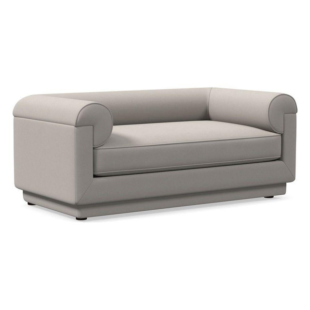 Bogart 60in Sofa, Performance Velvet Silver