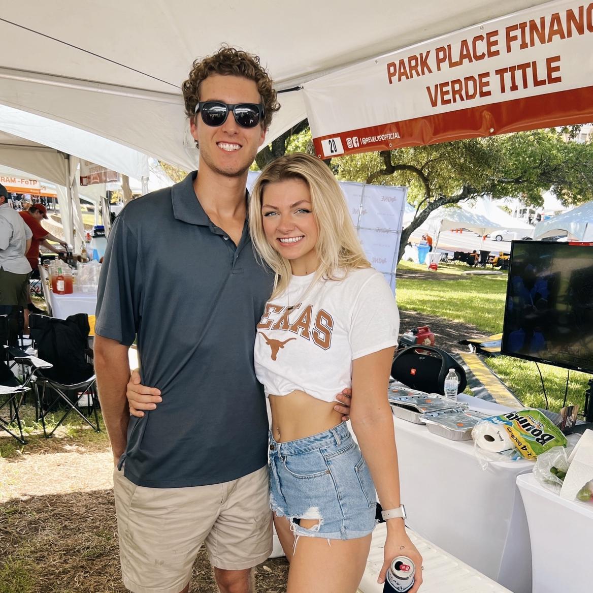 Again, fake Longhorn fans. This is at Sera’s company tailgate!