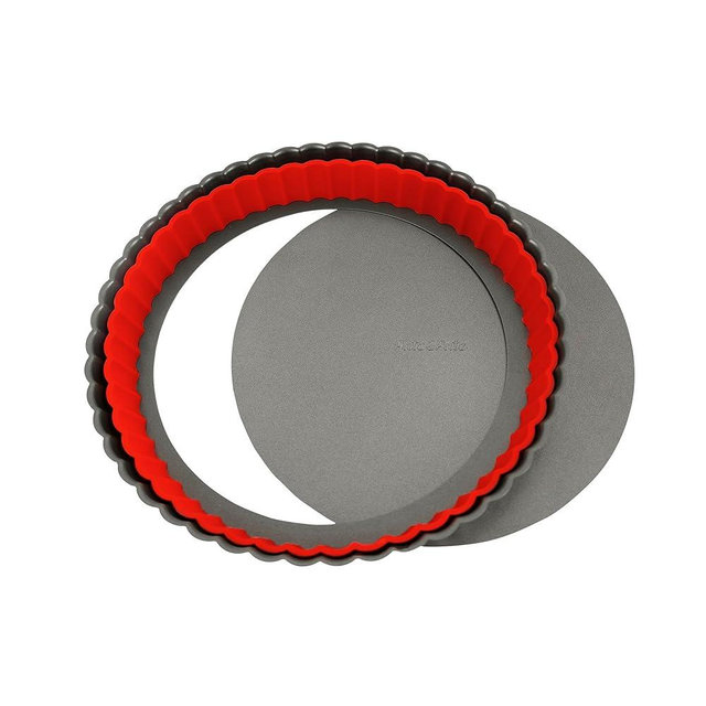 Patz&Patz Classic Fluted Tart Pan with Removable Bottom - 9 in. Nonstick Carbon Steel pie pan With Crust Shaper Ring - for Pies, Tarts, and Quiche Baking Dish
