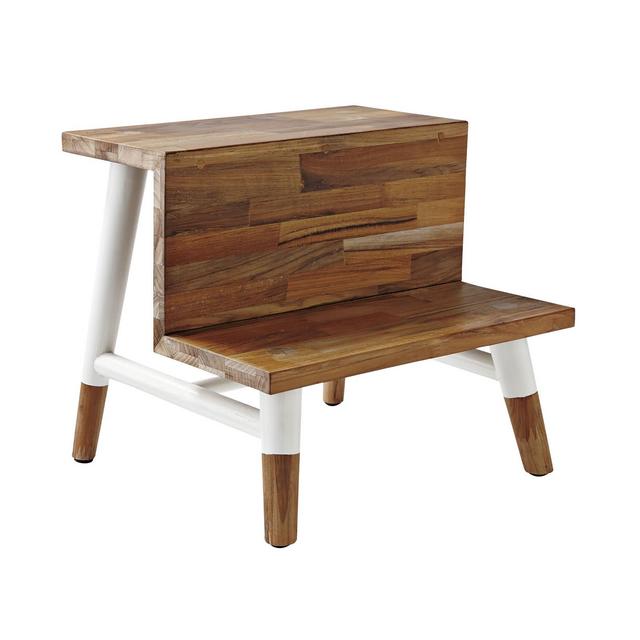 Teak Step Stool (white)