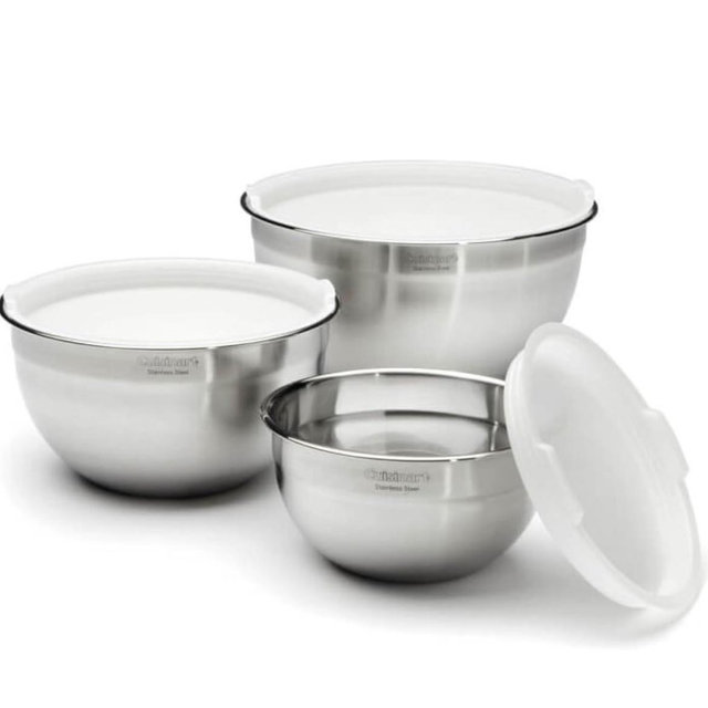 Cuisinart Mixing Bowl Set, Stainless Steel, 3-Piece, CTG-00-SMB
