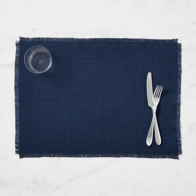 Fringed Placemats, Set of 4, Navy