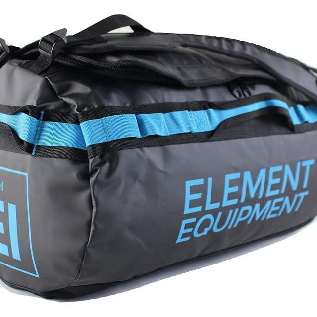 Element Equipment Trailhead Duffel Bag Shoulder Straps Waterproof Black/Blue Large