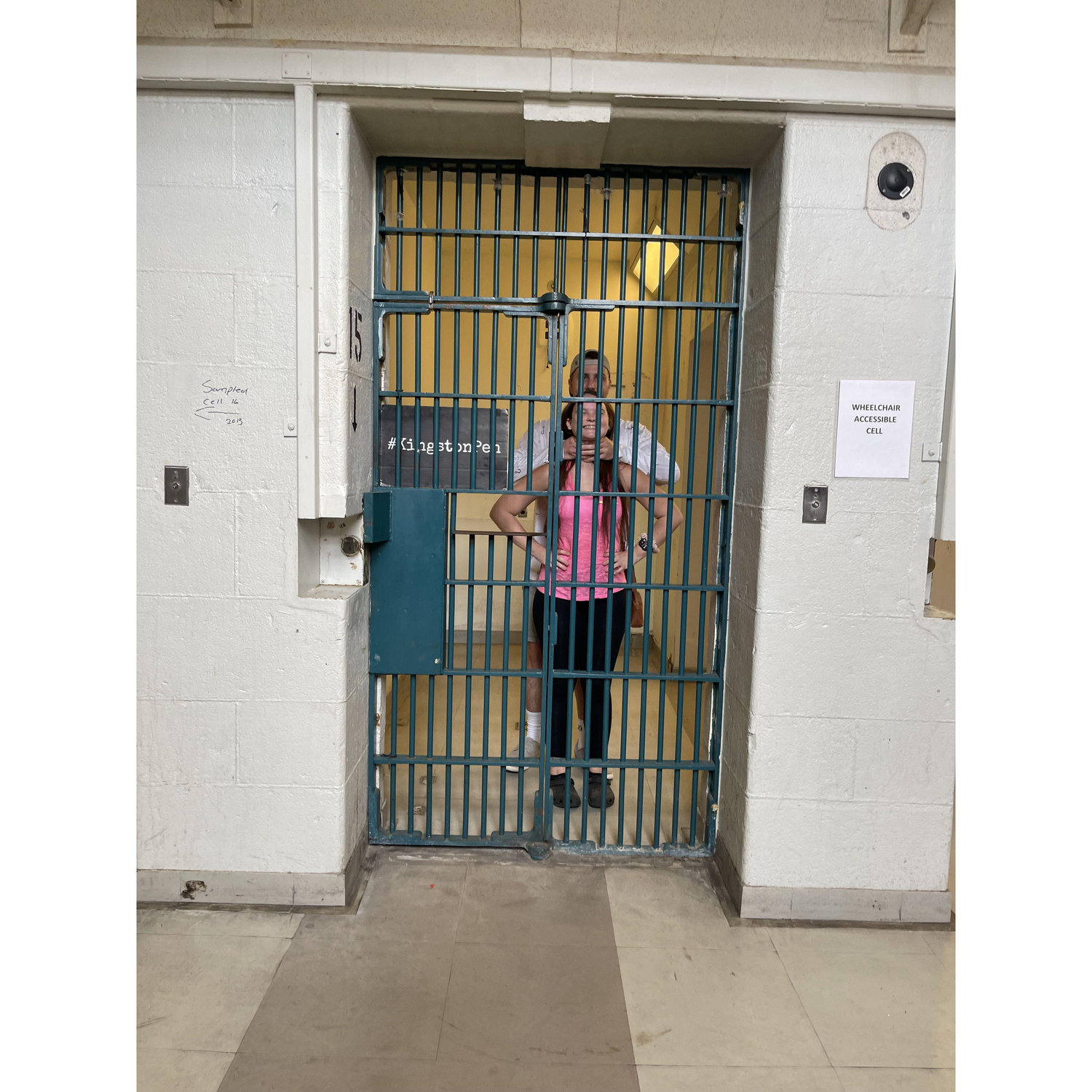 We visited a penitentiary for Marilyn's birthday. I told Paul to pretend to choke me for the photo and everyone laughed.