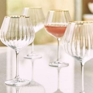 Waterfall Red Wine Glasses, Clear, Set of 4
