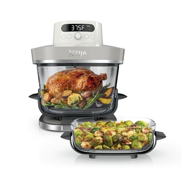 Ninja Crispi Pro 6-in-1 Glass Air Fryer | 6qt & 2.5qt Glass Containers with Storage Lids | Non-Toxic | Meal Prep, Microwave, Freezer & Dishwasher Safe | Air Fry, Bake & More | Bone | AS101LG