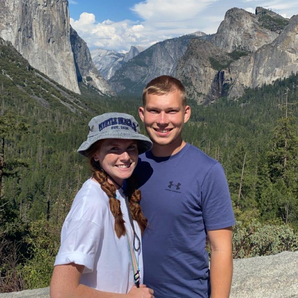 Peyton and Carlee love to travel and be outdoors together. This picture was taken at Yosemite National Park.