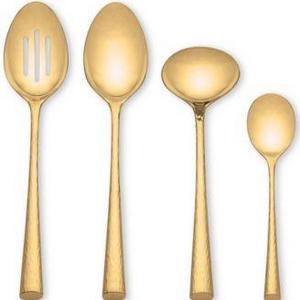 Marchesa by Lenox - Flatware 18/10, Imperial Caviar Gold 4 Piece Hostess Set