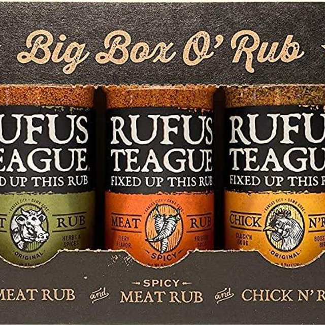 Rufus Teague - Big Box O' Rub Variety Pack - Premium BBQ Rub - 5 Bottles