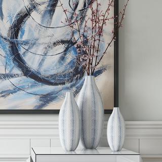 Chevron 3-Piece Ceramic Vase Set