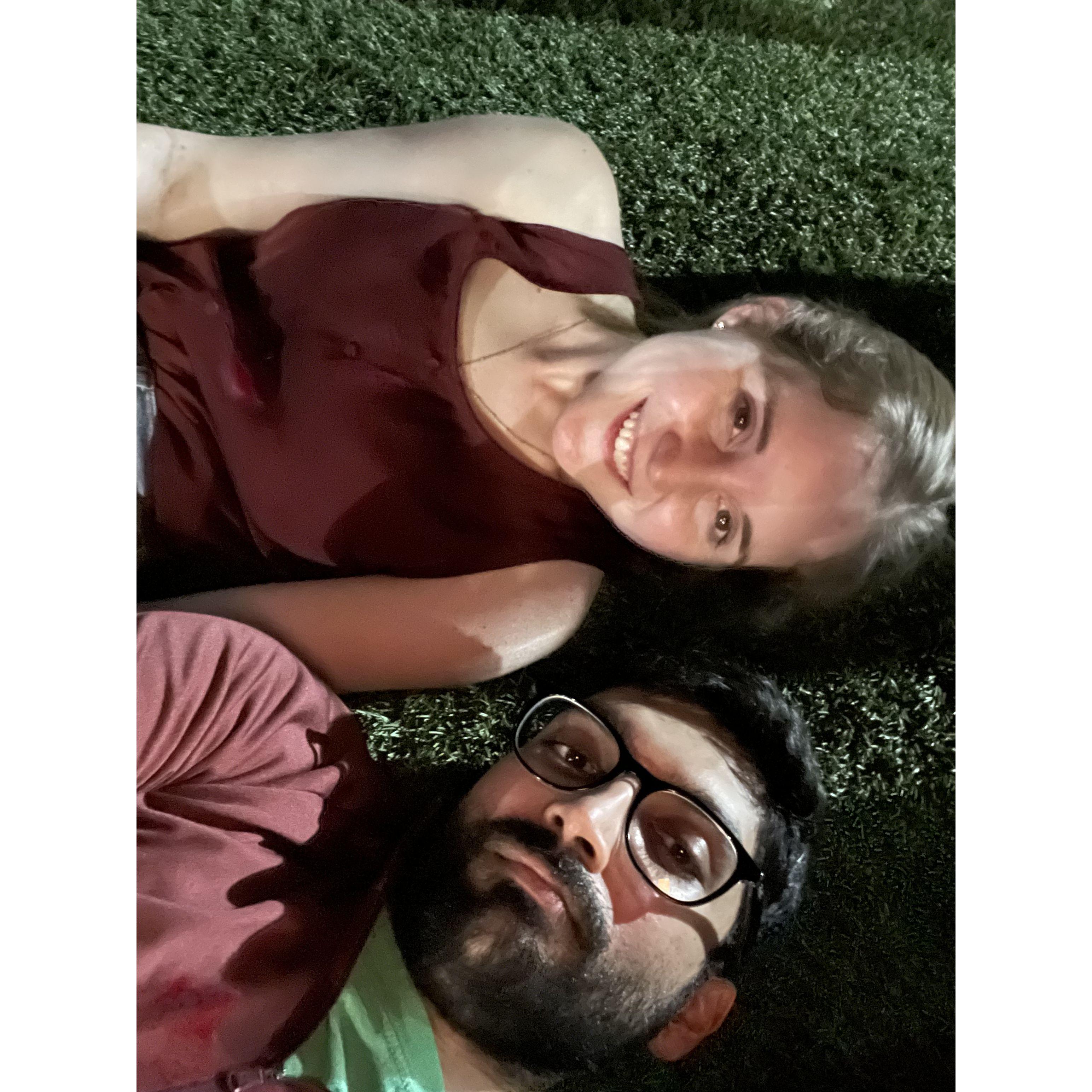 At a music festival in Birmingham