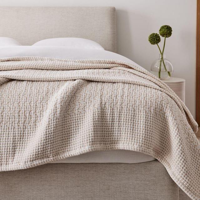 Mixed Herringbone Blanket, King, White