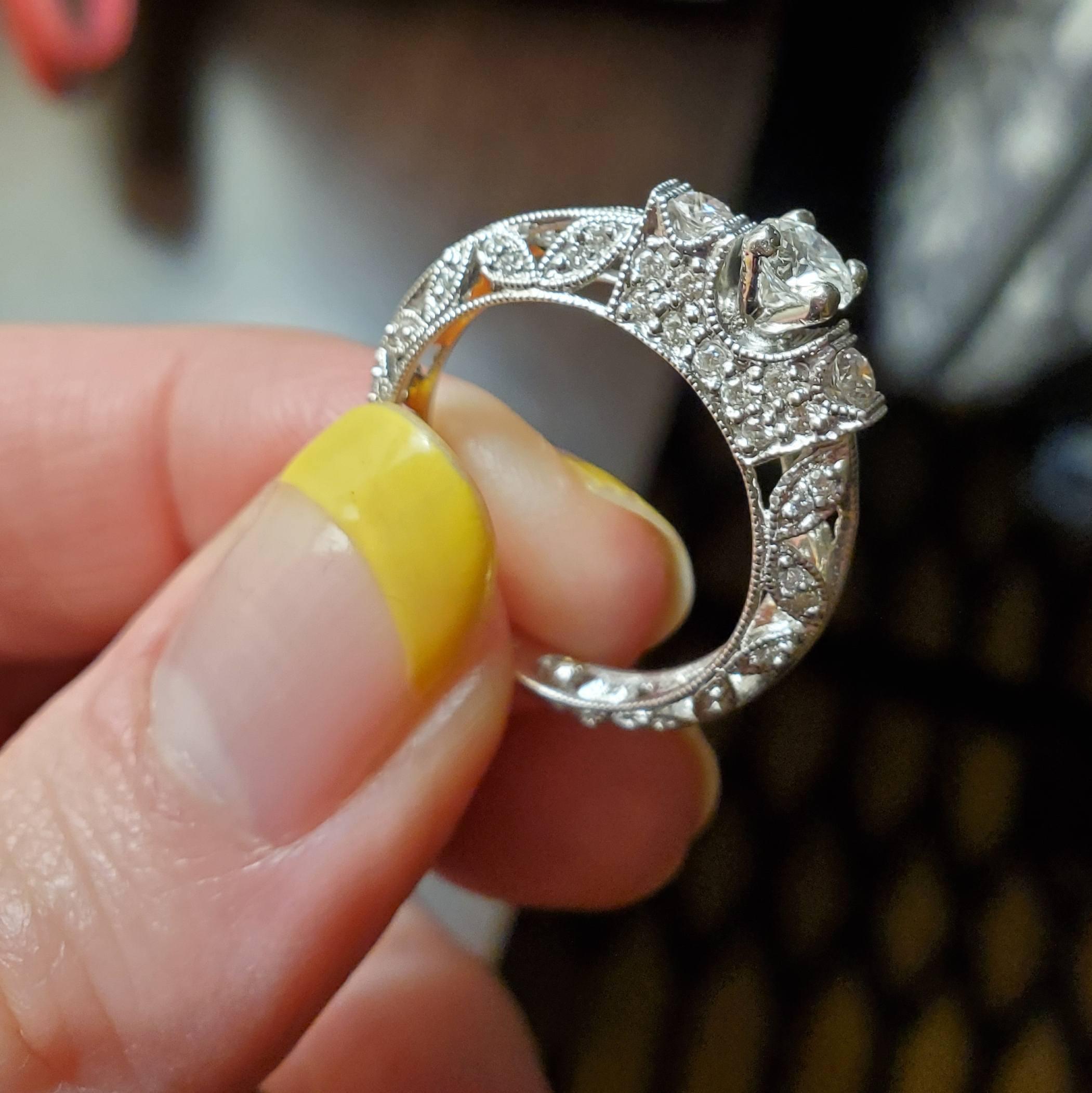 My engagement ring!! He did SUCH a great job! It's so beautiful!