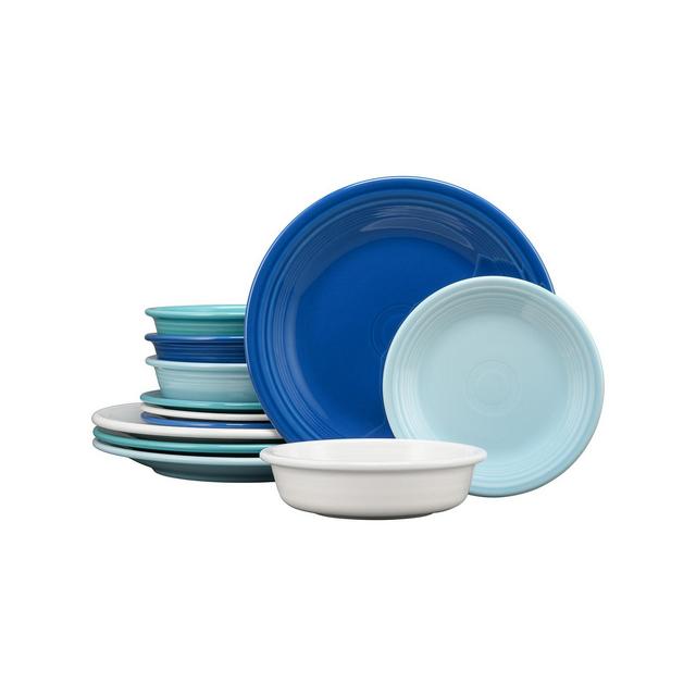 Fiesta Mixed Coastal Blues Classic 12 Pc. Dinnerware Set, Service for 4
