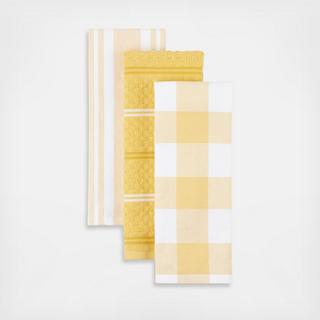 Gingham Dual Purpose Kitchen Towel, Set of 3