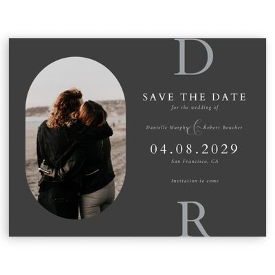 Dark Charcoal, Black Wedding Digital Save the Date - Damon Photo