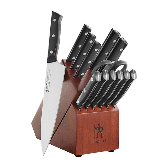 HENCKELS Everedge Dynamic Razor-Sharp 14-Piece Knife Set with Block, German Engineered Informed by 100+ Years of Mastery