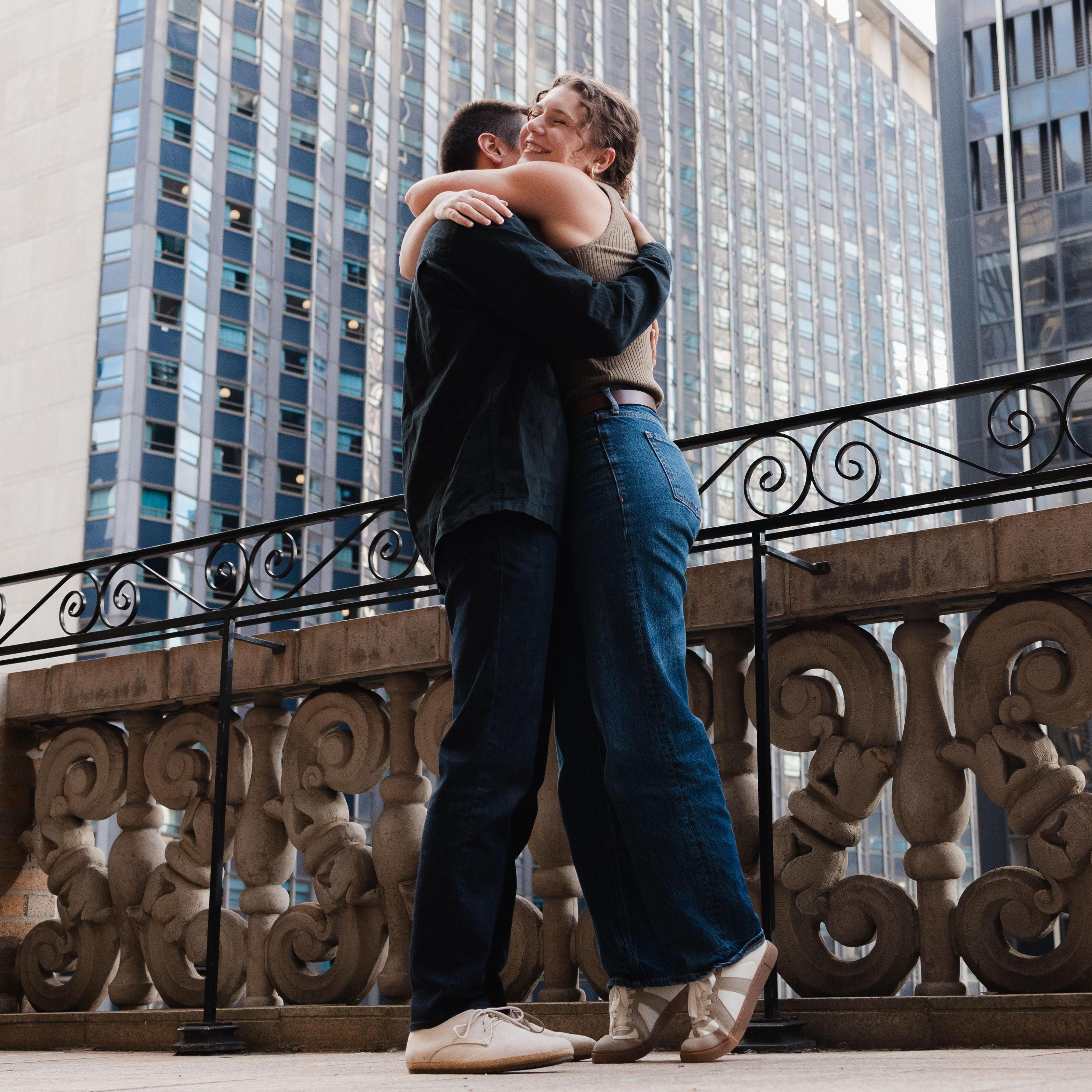 A post engagement hug.