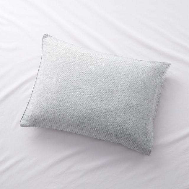 Reversible Grid/Striped Natural Hemp Fiber Standard Sham