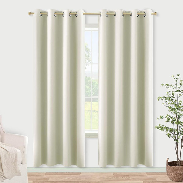 KOUFALL Door Curtain for Doorway,Thermal Insulated 78 Inch Long Cream Beige Privacy Curtain for RV Dorm