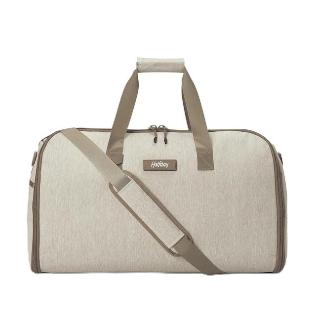 Convertible Garment Duffel Bag 45L – 2-in-1 Carry-On Suit Travel Bag with Wrinkle-Free Hanging Compartment, Shoe Pockets & Trolley Sleeve – Weekender for Business Trips, Weddings & Getaways – Stone
