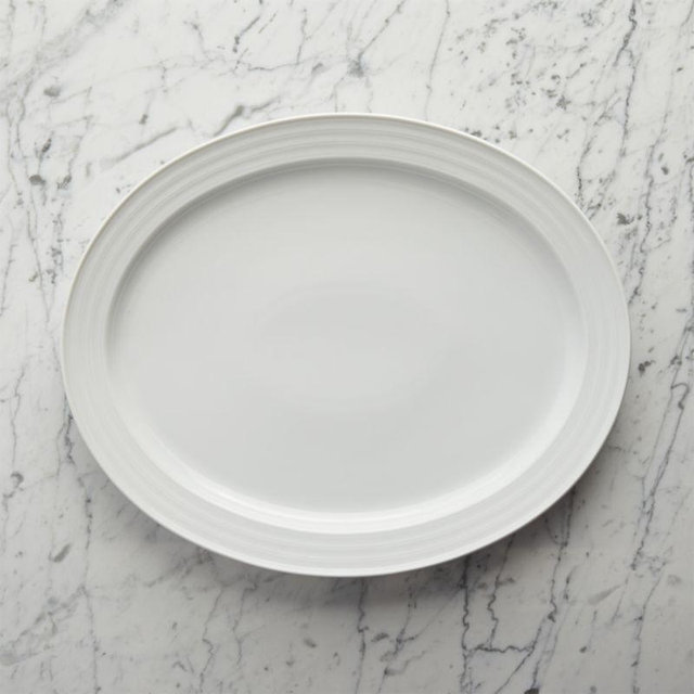 Roulette Yellow Band Oval Platter