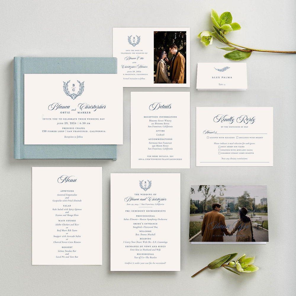 Loxley | Ice | Zola Wedding Menus