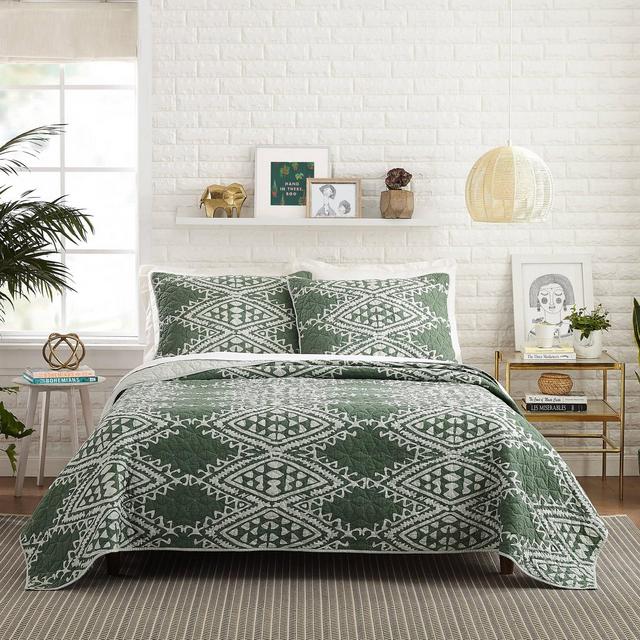 King 3pc Aisha Quilt Set Green - Jungalow by Justina Blakeney
