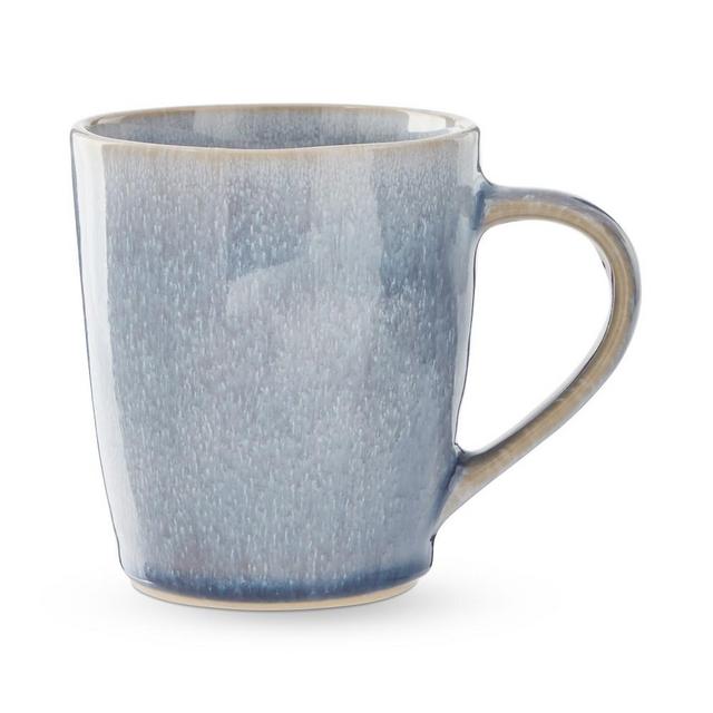 Reactive Glaze Mugs, Set of 4, Light Blue