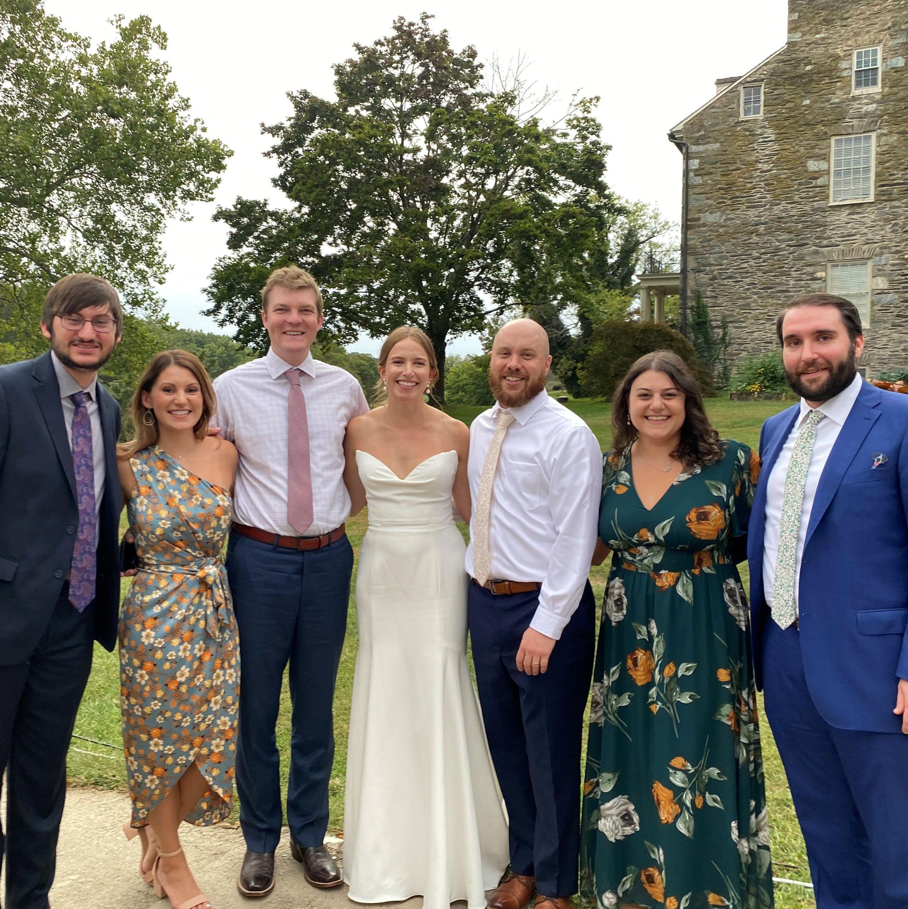 The camping crew all dressed up for Julie and Curtis!