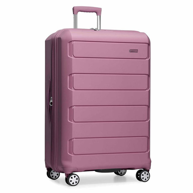 Traveler's Choice Pagosa Indestructible Hardshell Expandable Spinner Luggage, Mauve, 30" Large