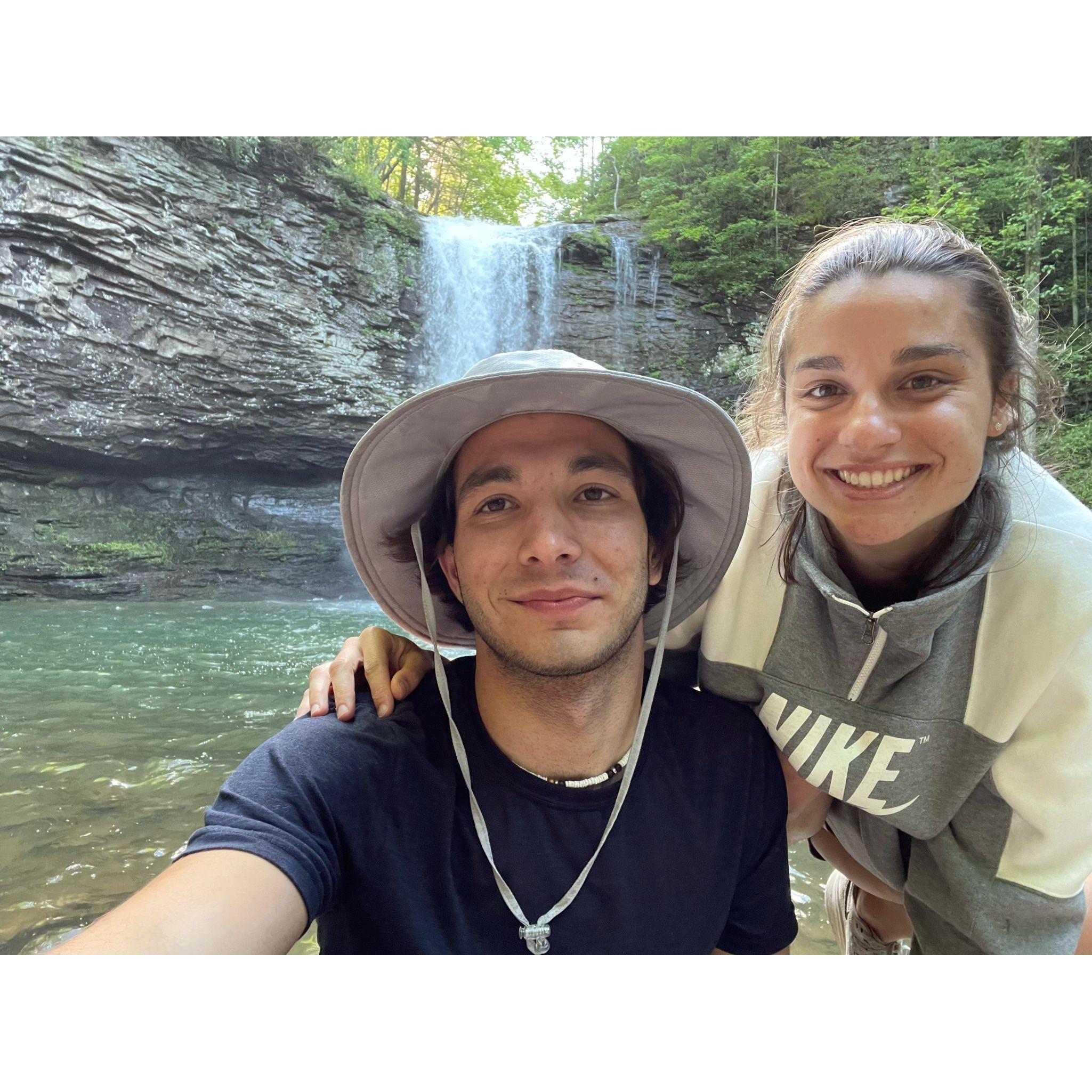 Hikes exploring north Georgia were some of our first dates! Picture from May 2021 at Cloudland Canyon State Park.