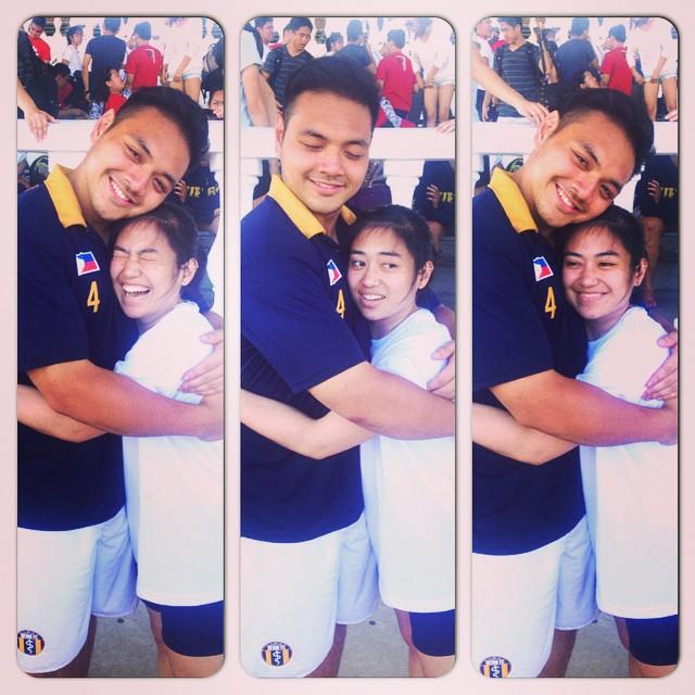 Our first picture together at Palarong Med! Thank you for the photo Yo! UERMFC #Quack