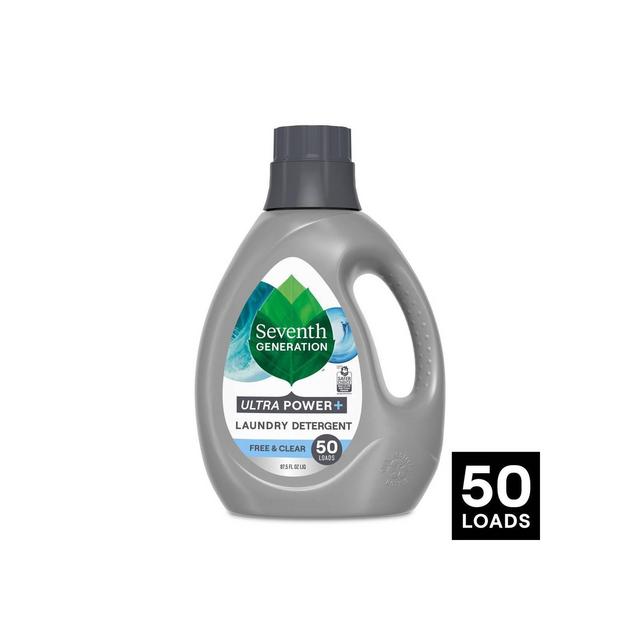 Seventh Generation Power Plus Liquid Laundry Detergent Soap - Unscented - 50 Loads/87.5 fl oz